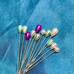 Set of 12 Antique Pearl Hat/Corsage Pins